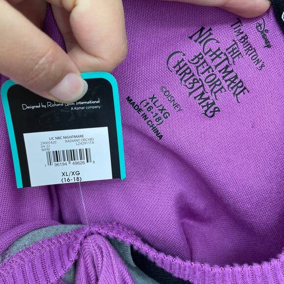 Disney The Nightmare Before Christmas Purple Tee Sleep Shirt Top XL NEW - Picture 6 of 11